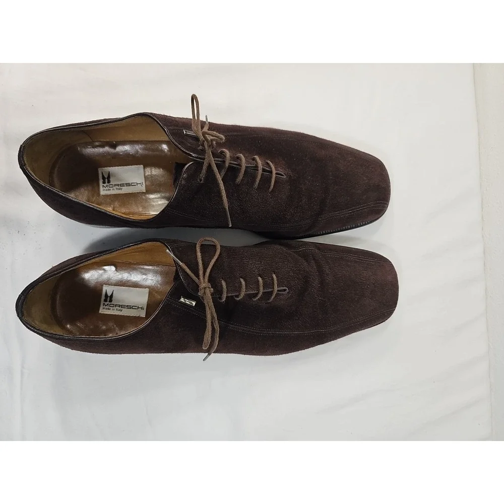 Moreschi Men's Brown Suede Oxford/ Loafers Shoes - Made‎ In Italy-US 14